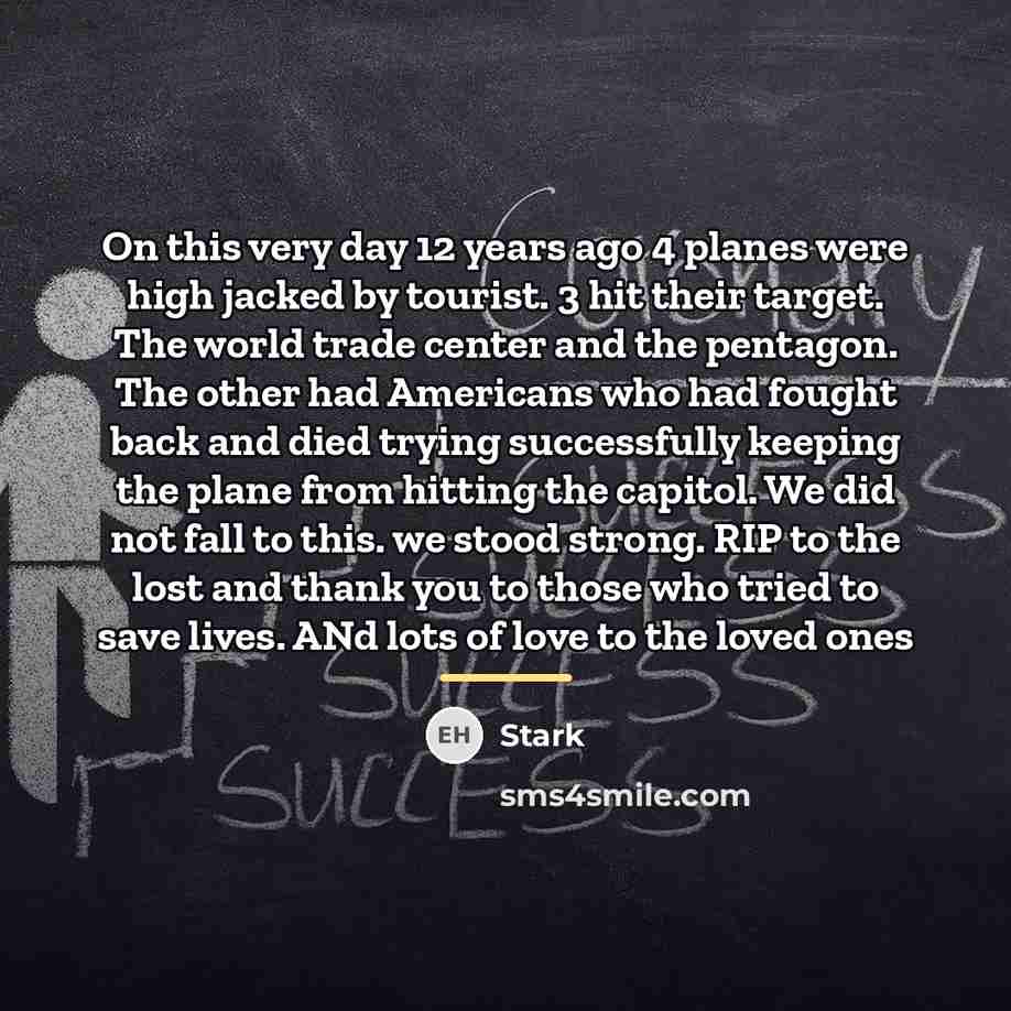 “On this very day 12 years ago 4 planes were…” quote by Stark
