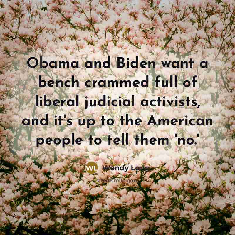 “Obama and Biden want a bench crammed full of liberal…” quote by Wendy Long