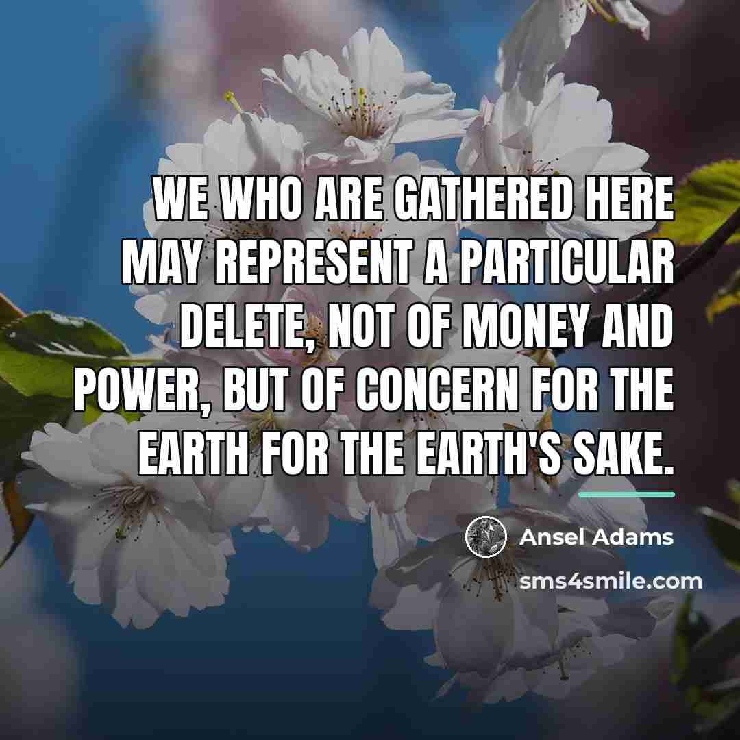 “We who are gathered here may represent a particular delete,…” quote by Ansel Adams