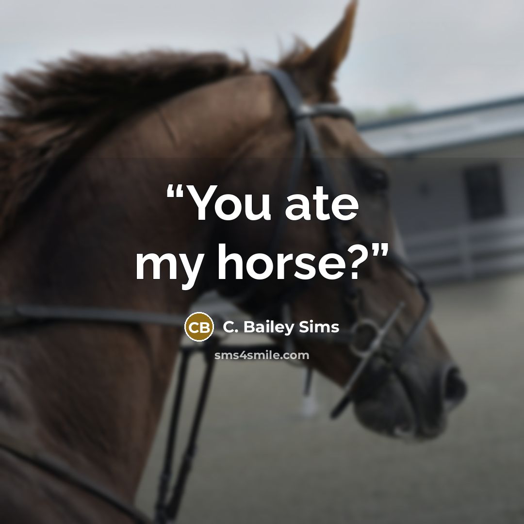“You ate my horse?” quote by C. Bailey Sims