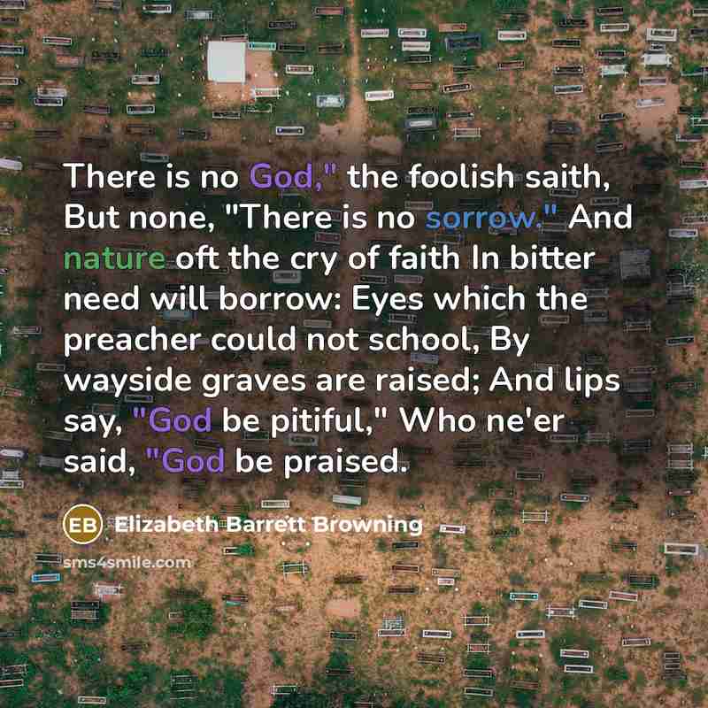 “"There is no God," the foolish saith, But none, "There…” quote by Elizabeth Barrett Browning
