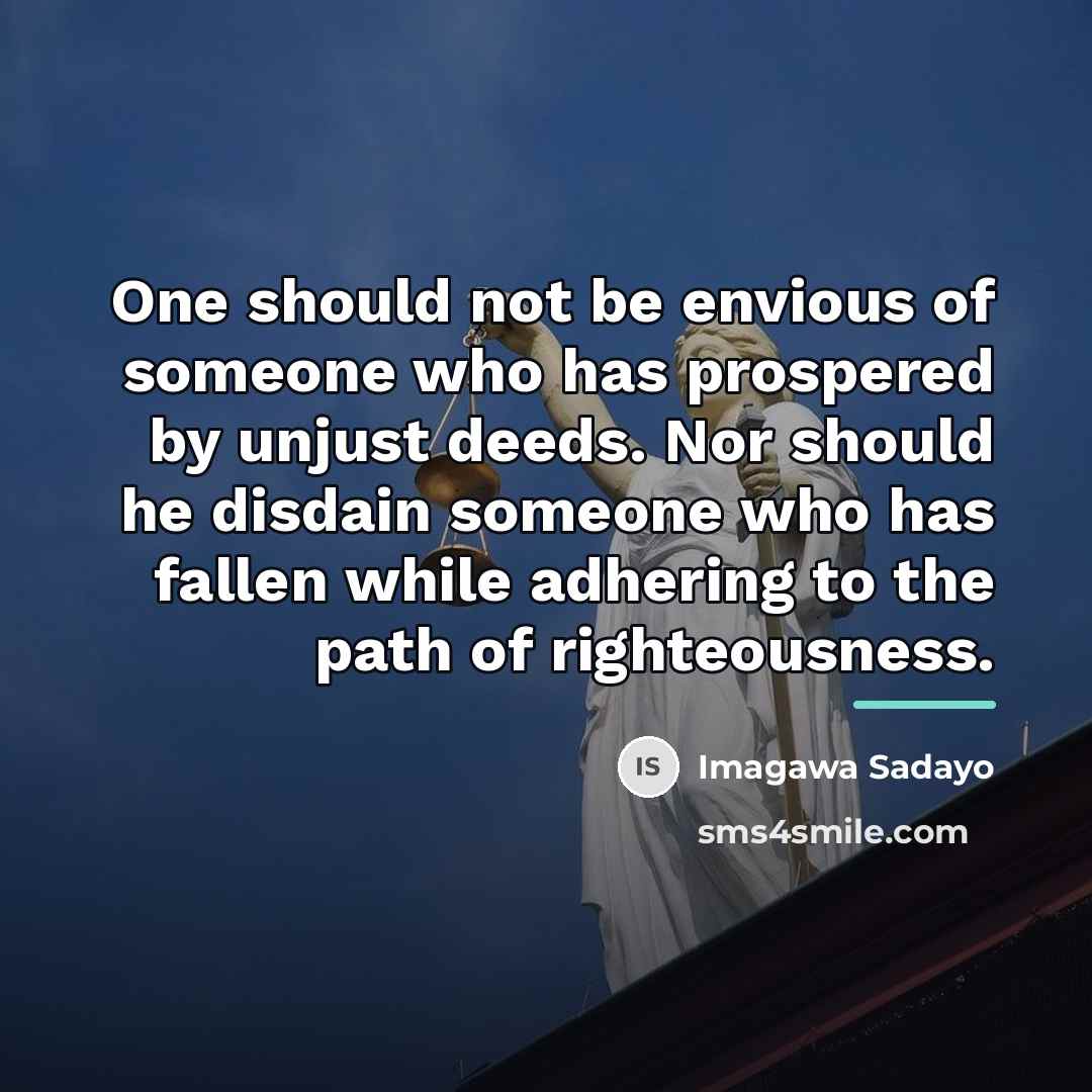 “One should not be envious of someone who has prospered…” quote by Imagawa Sadayo