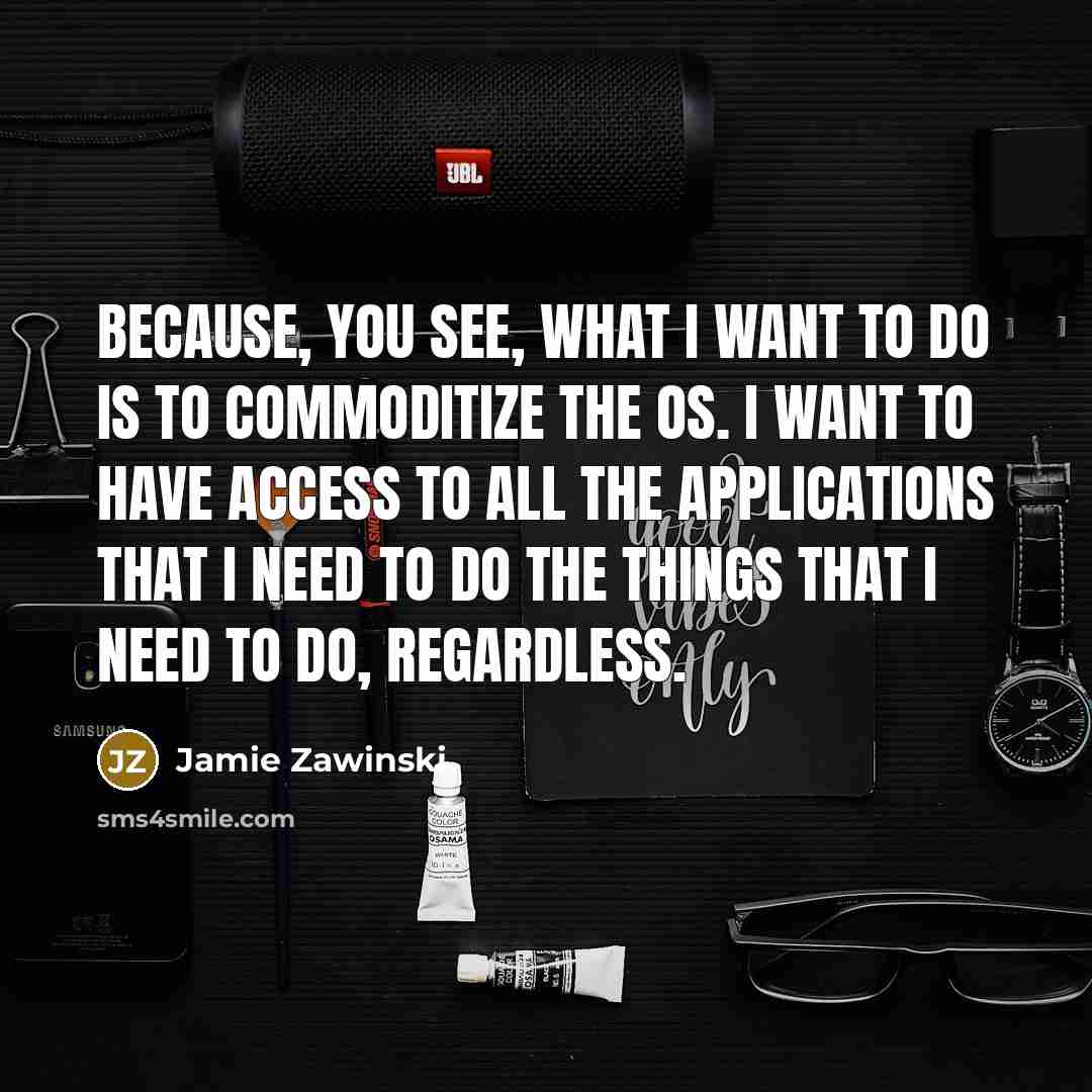 “Because, you see, what I want to do is to…” quote by Jamie Zawinski