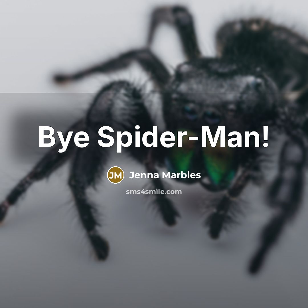 “Bye Spider-Man!…” quote by Jenna Marbles