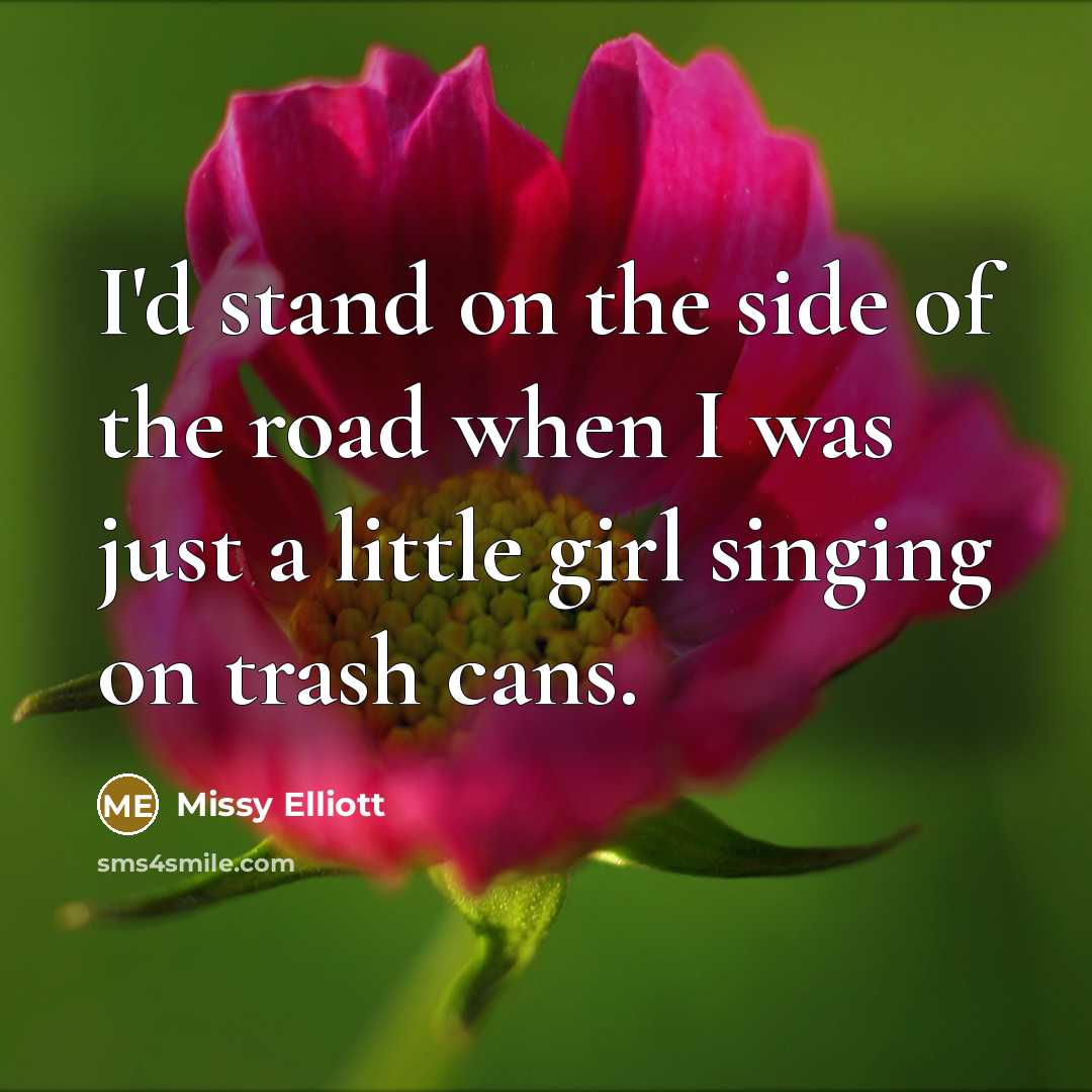 “I'd stand on the side of the road when I…” quote by Missy Elliott