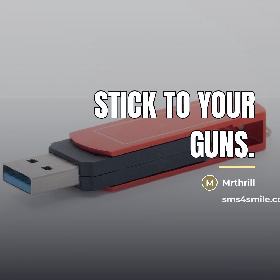 “Stick to your guns.…” quote by Mrthrill