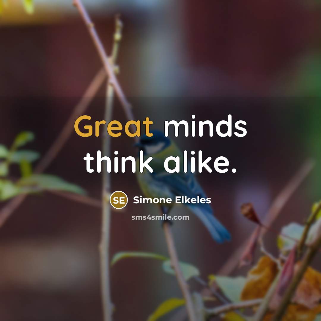 “Great minds think alike.” quote by Simone Elkeles