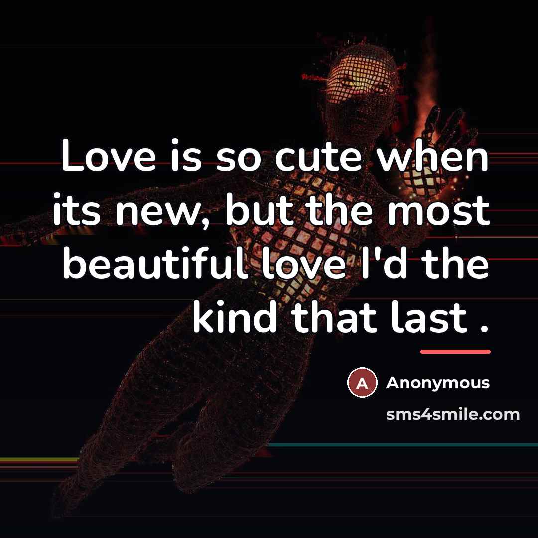 “Love is so cute when its new, but the most…” quote by Anonymous