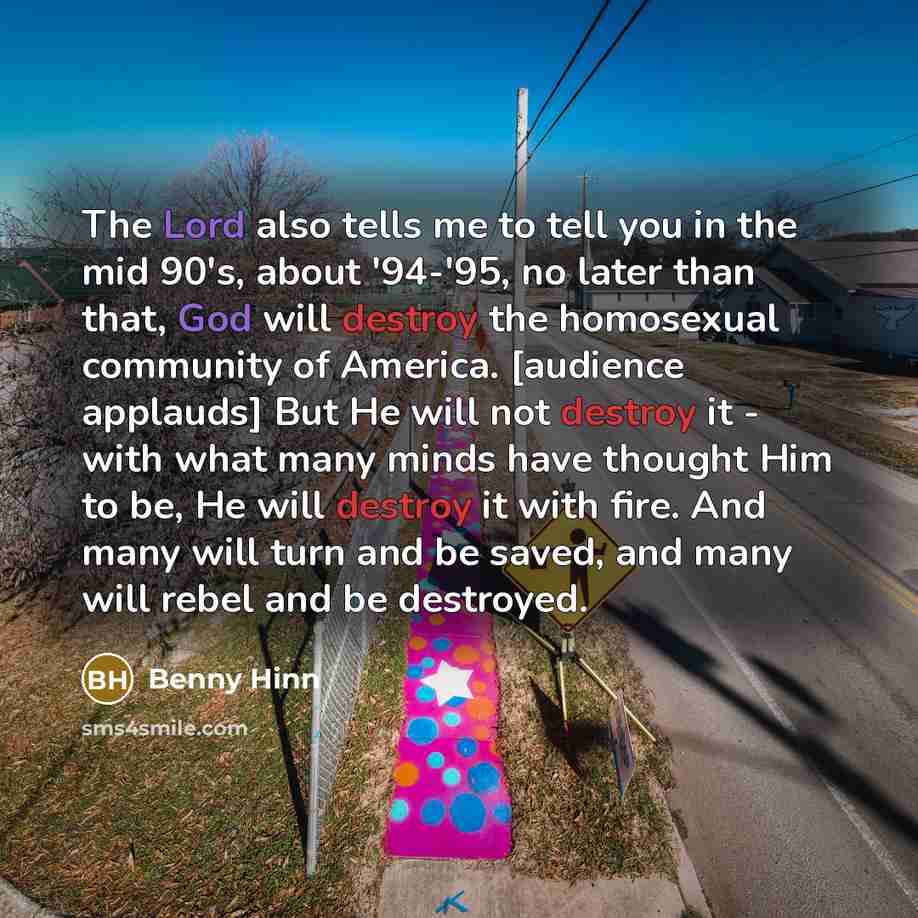 “The Lord also tells me to tell you in the…” quote by Benny Hinn