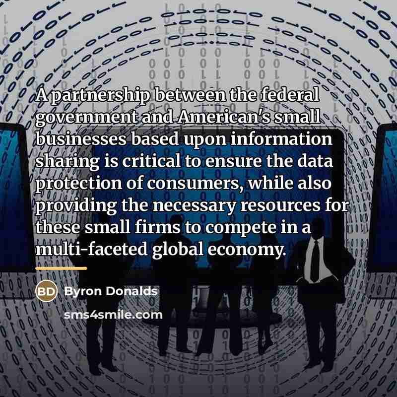 “A partnership between the federal government and American's small businesses…” quote by Byron Donalds