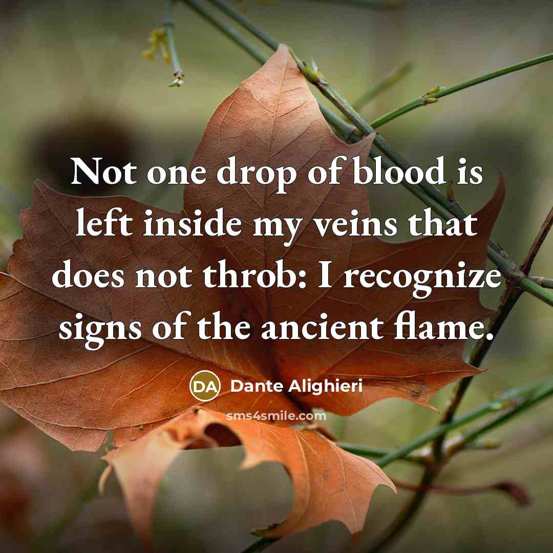 “Not one drop of blood is left inside my veins…” quote by Dante Alighieri