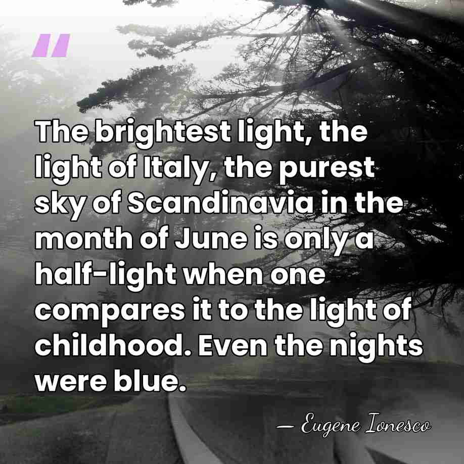 The brightest light, the light of Italy, the purest sky of Scandinavia&hellip; - Eugene Ionesco