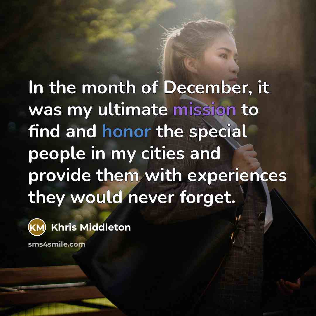 “In the month of December, it was my ultimate mission to find and honor the special people in my cities and provide them with experiences they would never forget.” quote by Khris Middleton