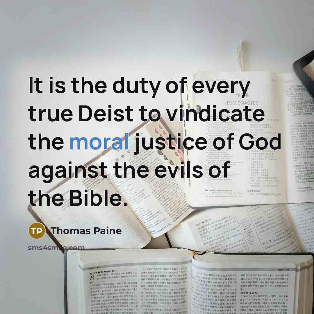 “It is the duty of every true Deist to vindicate…” quote by Thomas Paine