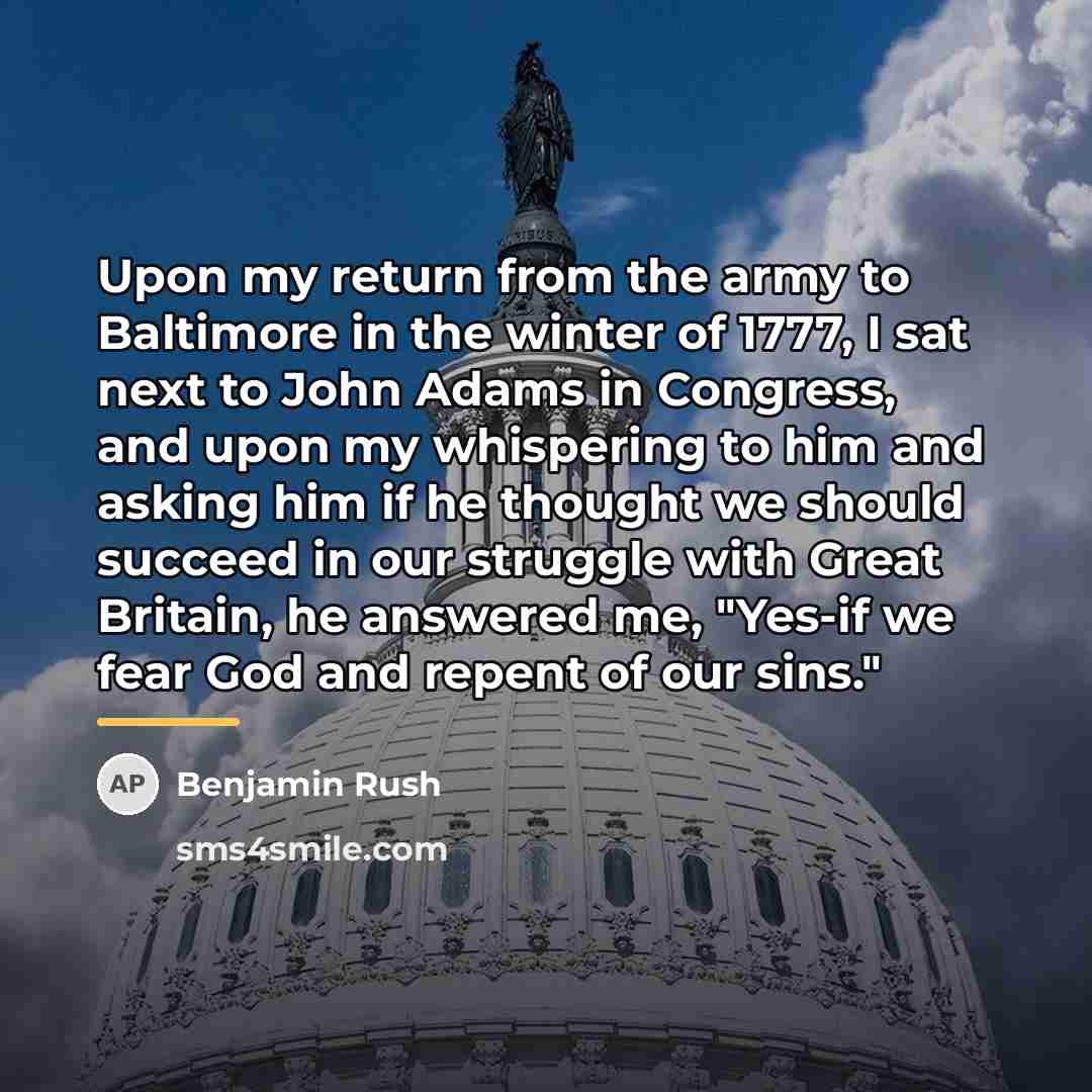 “Upon my return from the army to Baltimore in the…” quote by Benjamin Rush