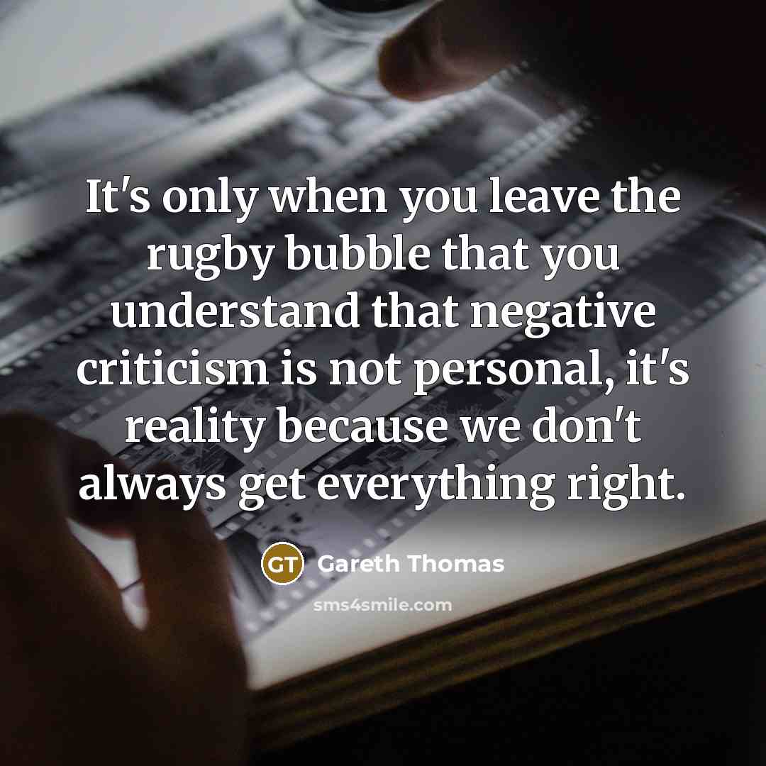 “It's only when you leave the rugby bubble that you…” quote by Gareth Thomas