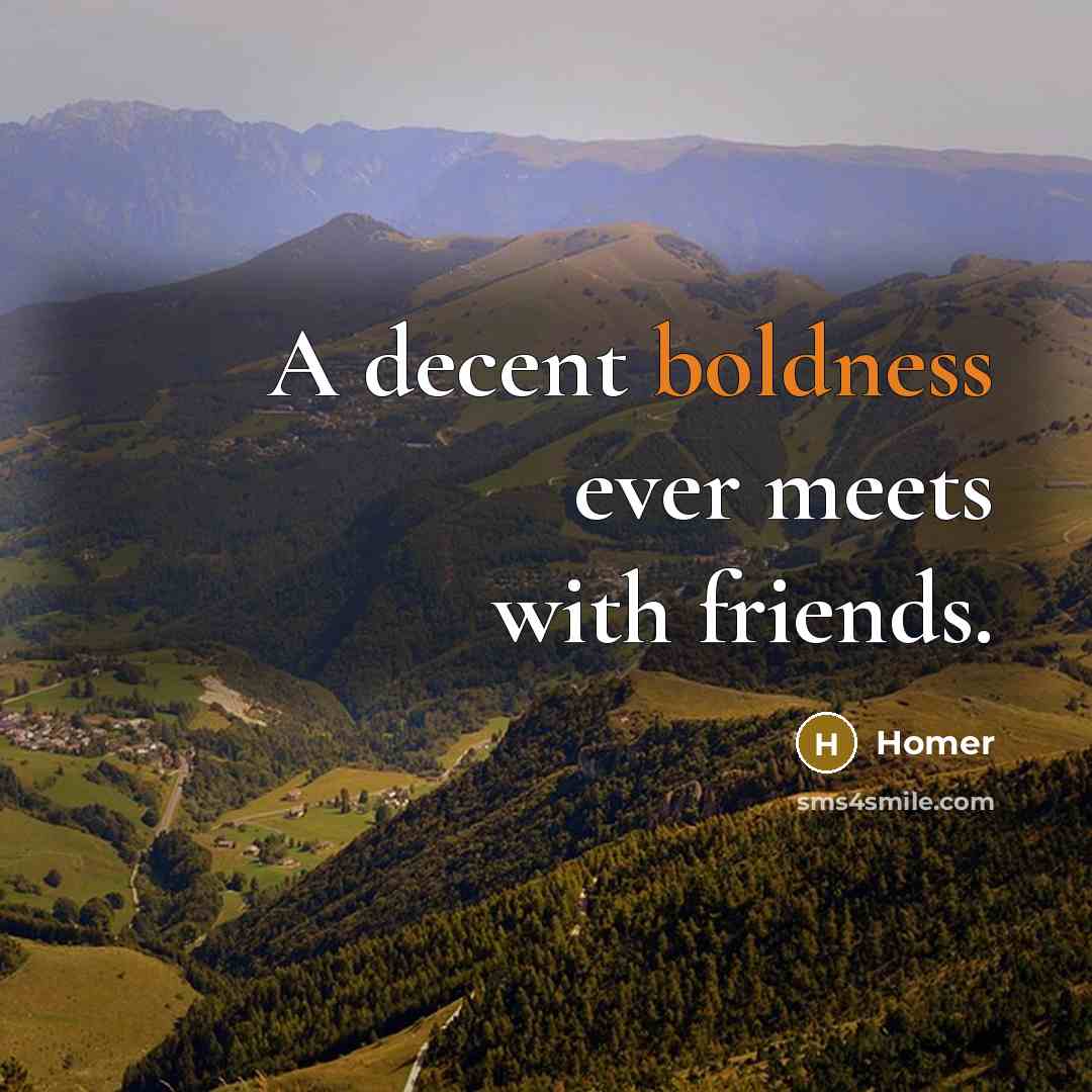“A decent boldness ever meets with friends.…” quote by Homer
