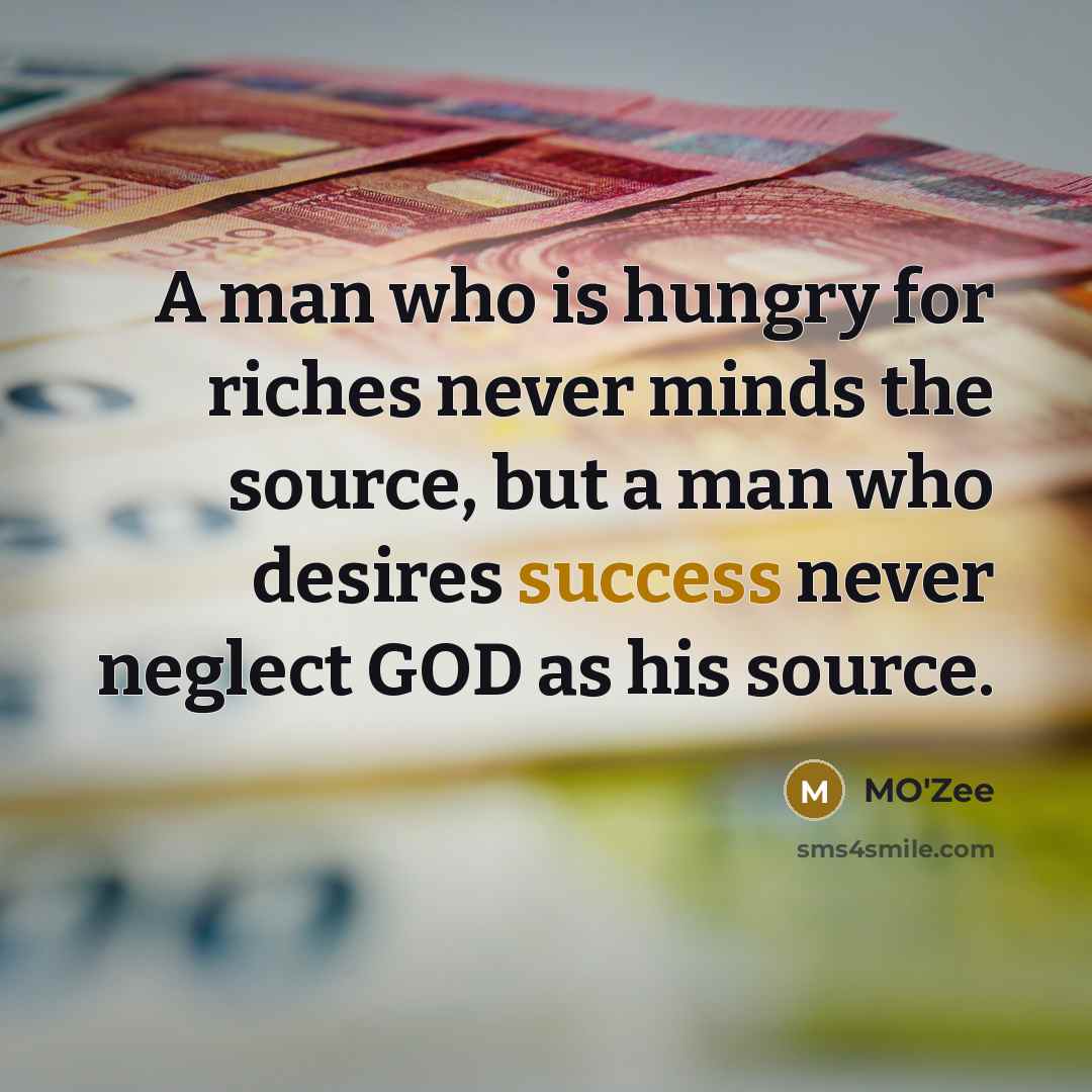 “A man who is hungry for riches never minds the…” quote by MO'zee
