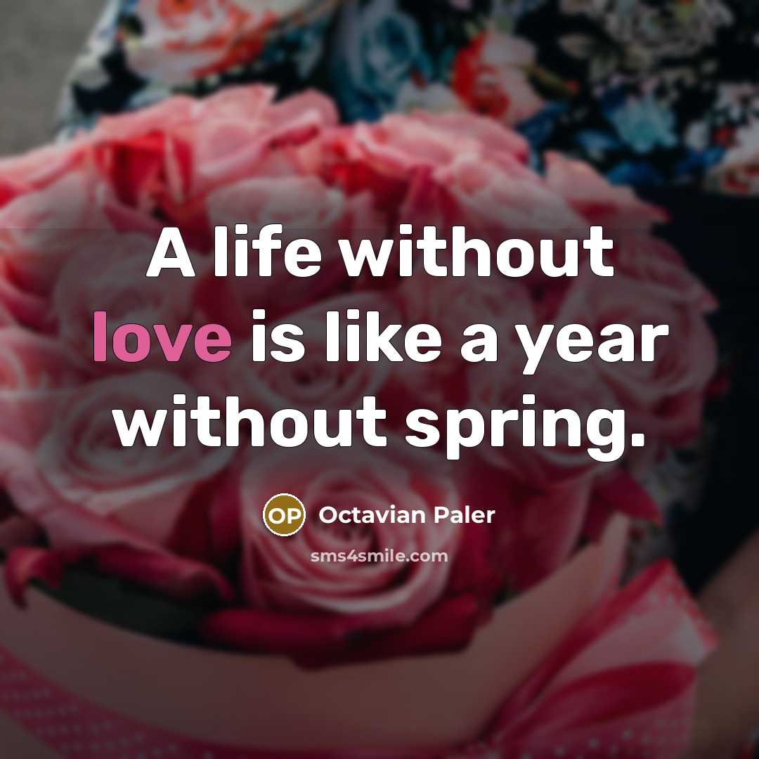 “A life without love is like a year without spring.…” quote by Octavian Paler