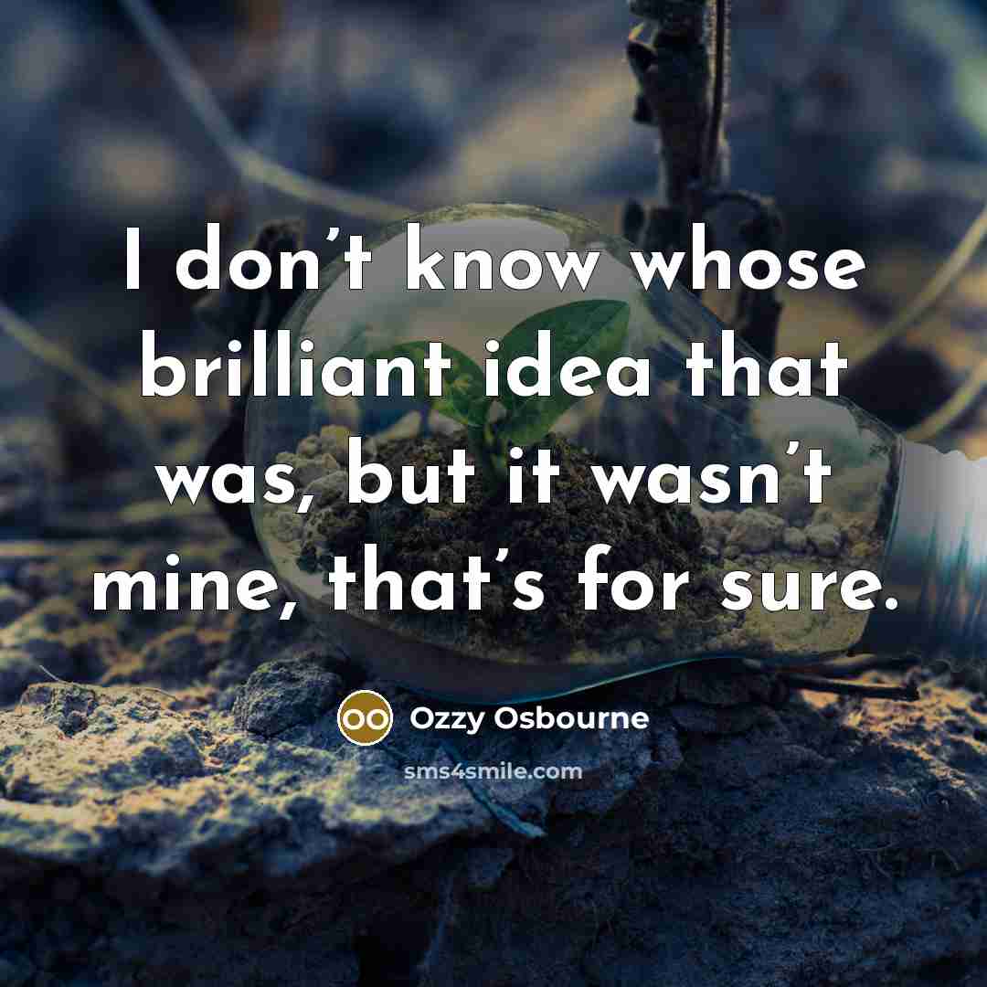 “I don’t know whose brilliant idea that was, but it…” quote by Ozzy Osbourne
