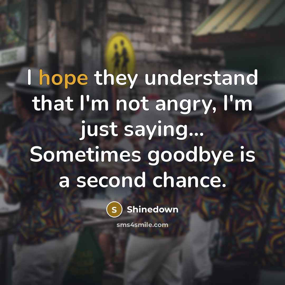 “I hope they understand that I'm not angry, I'm just…” quote by Shinedown
