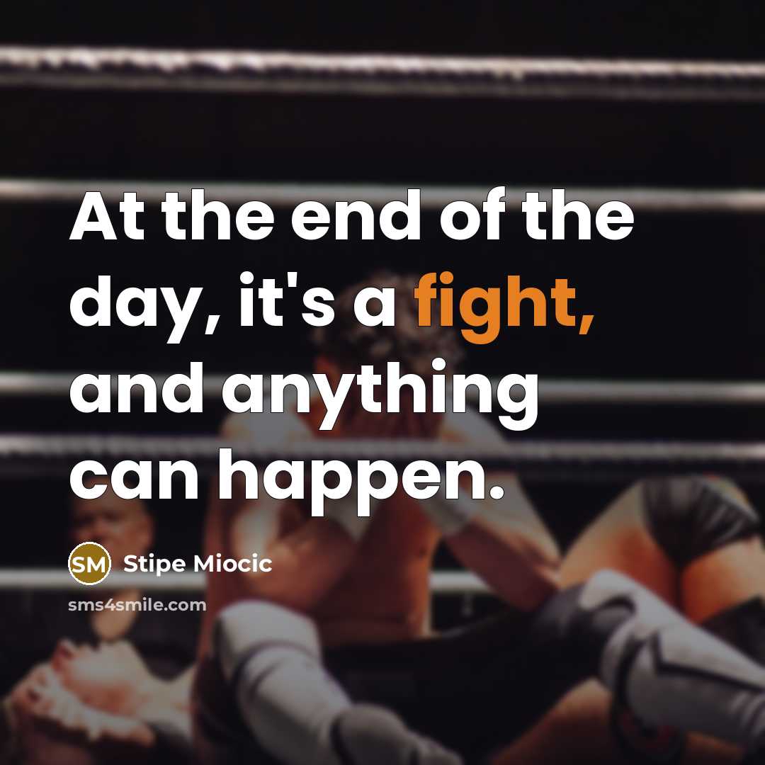 “At the end of the day, it's a fight, and…” quote by Stipe Miocic