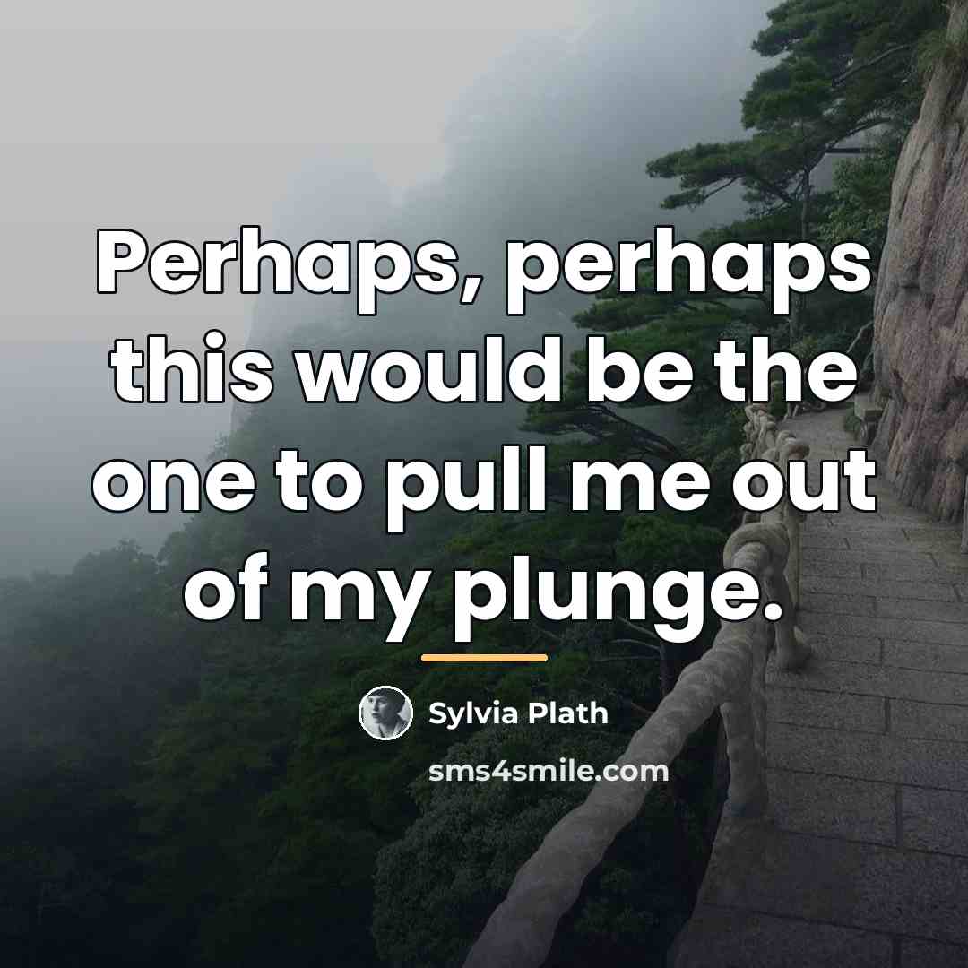“Perhaps, perhaps this would be the one to pull me…” quote by Sylvia Plath