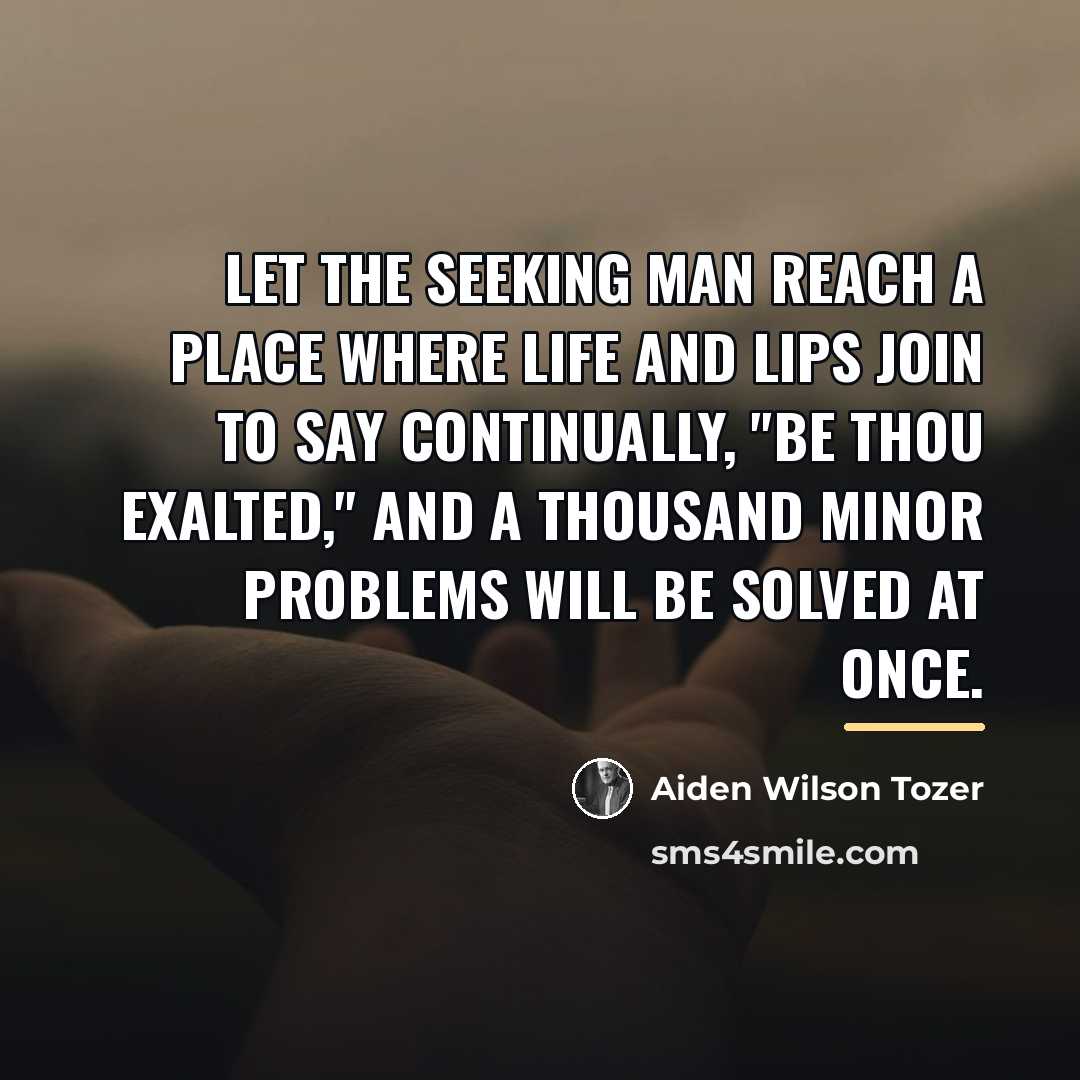 “Let the seeking man reach a place where life and…” quote by Aiden Wilson Tozer