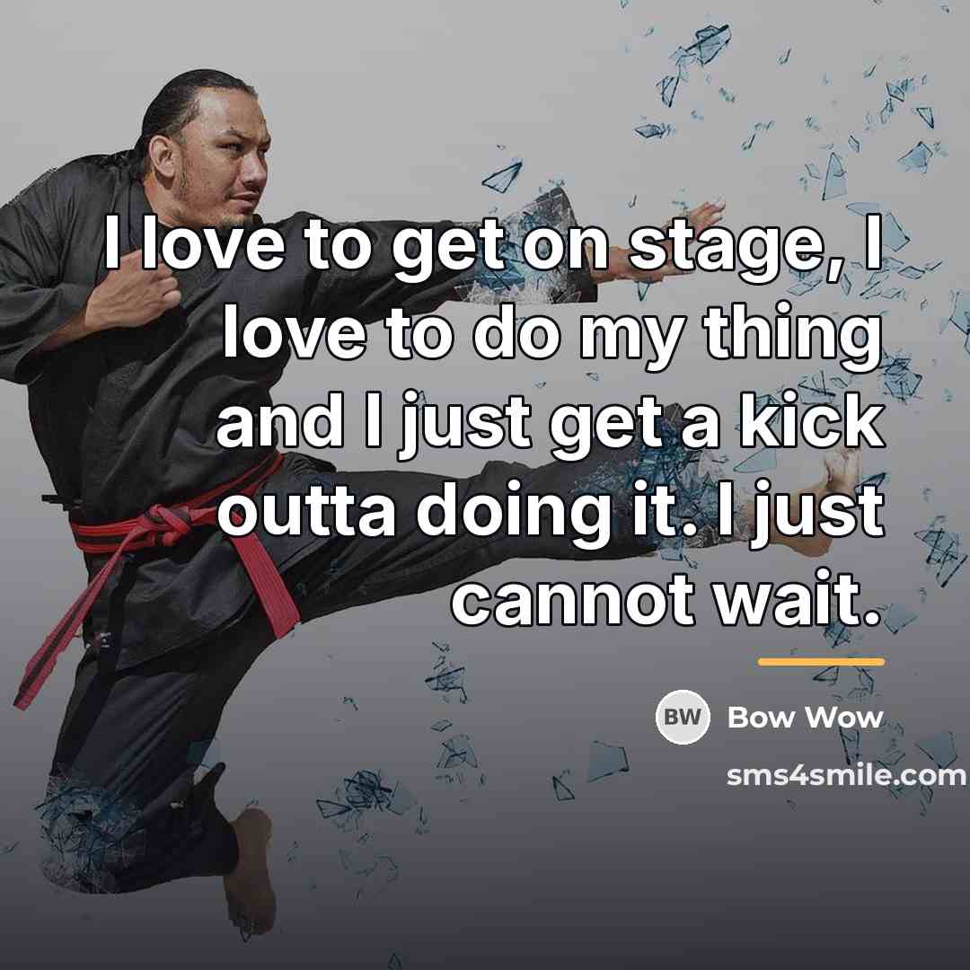 “I love to get on stage, I love to do…” quote by Bow Wow