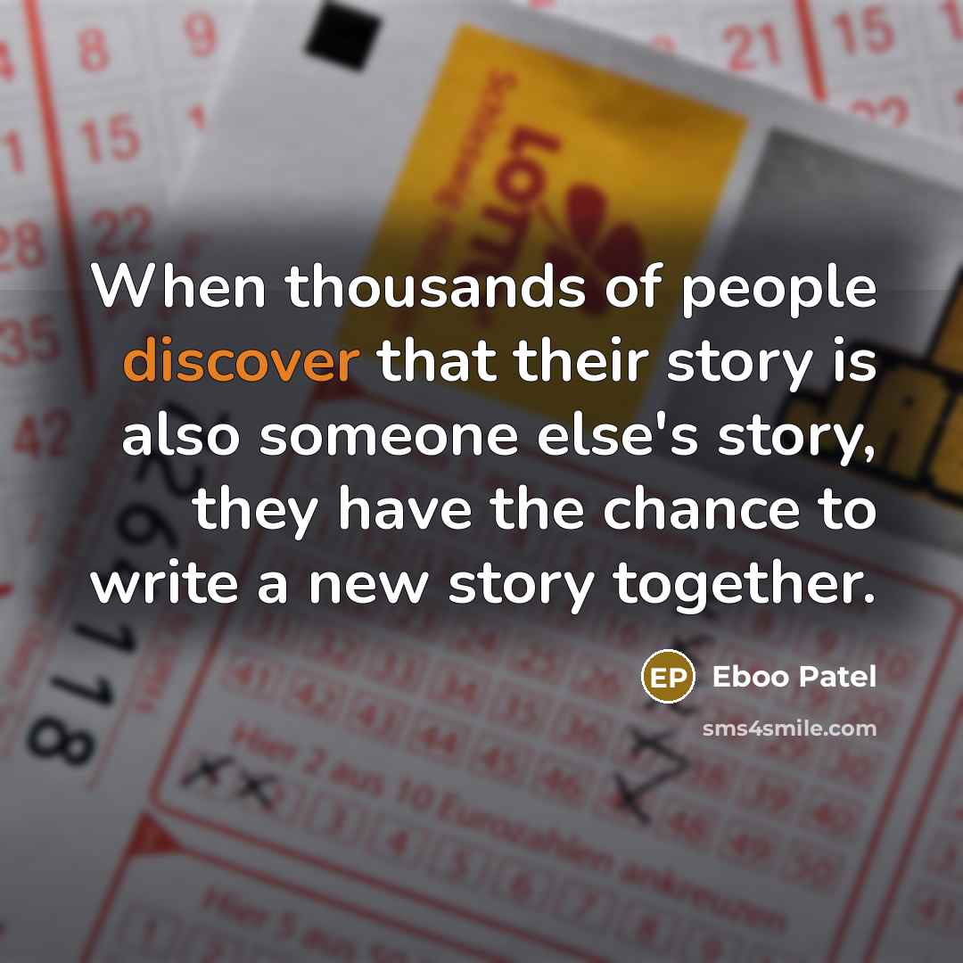 “When thousands of people discover that their story is also…” quote by Eboo Patel
