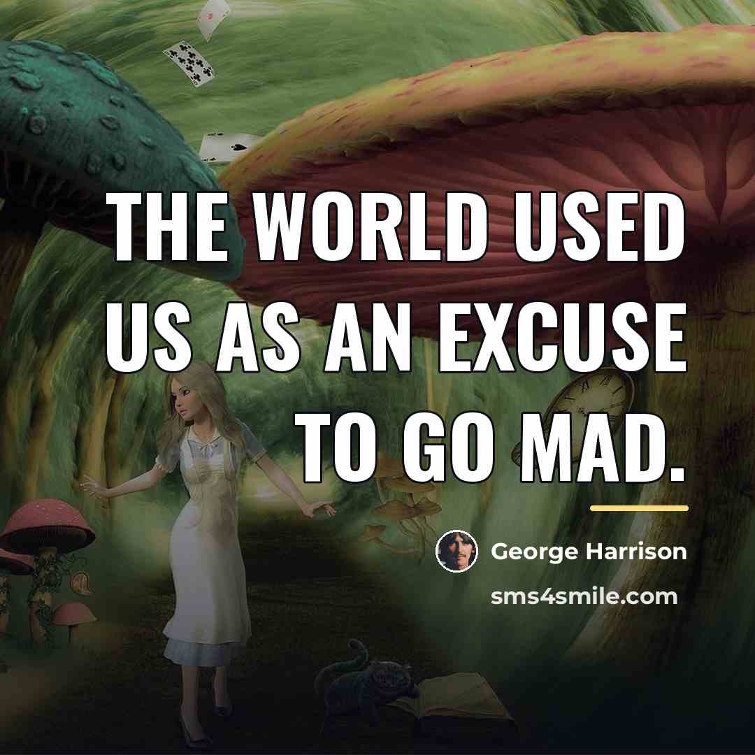 “The world used us as an excuse to go mad.…” quote by George Harrison