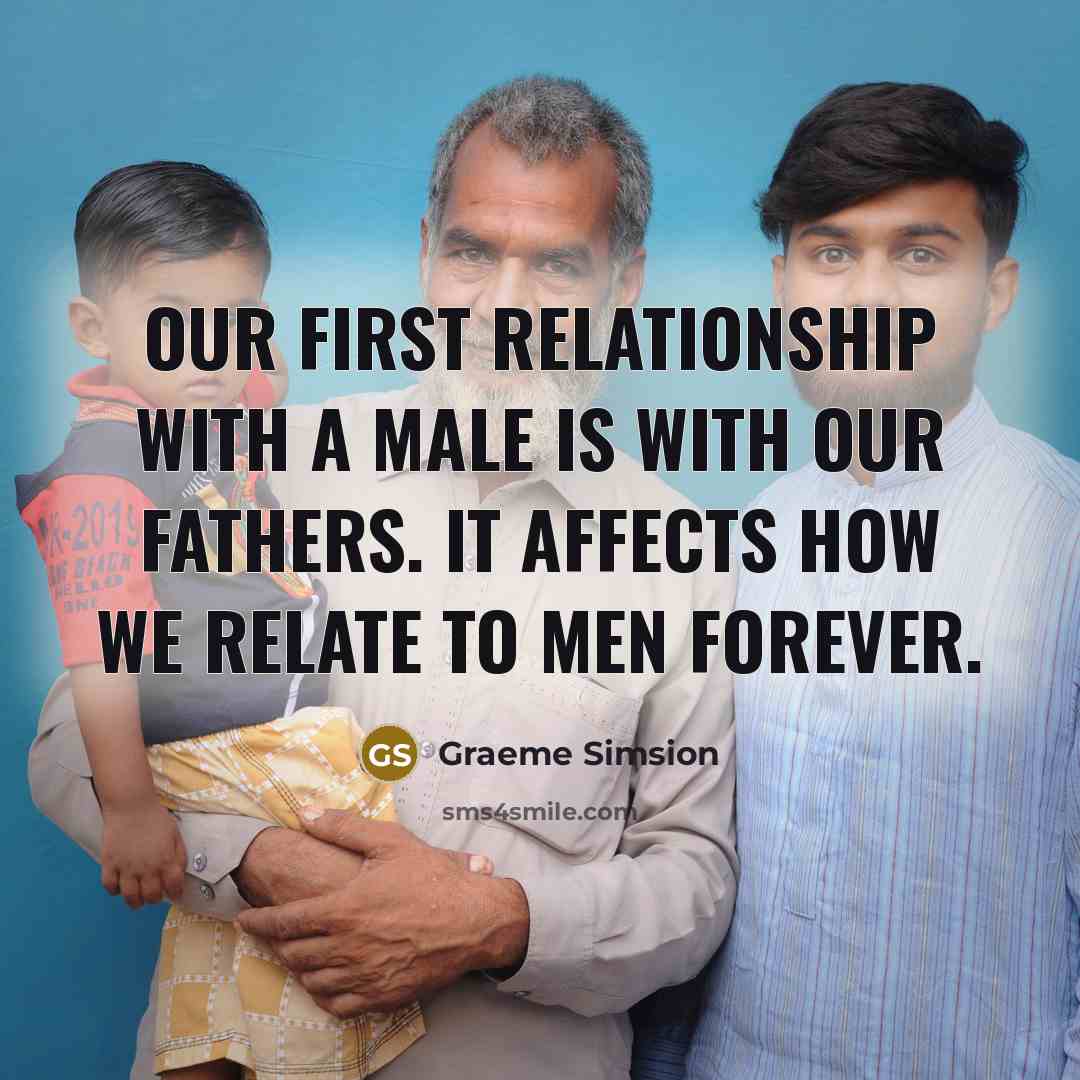 “Our first relationship with a male is with our fathers.…” quote by Graeme Simsion
