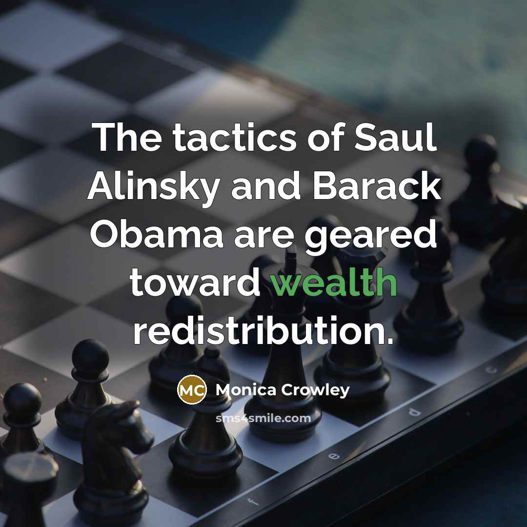 “The tactics of Saul Alinsky and Barack Obama are geared…” quote by Monica Crowley