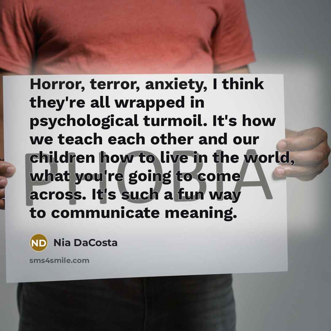 “Horror, terror, anxiety, I think they're all wrapped in psychological…” quote by Nia DaCosta