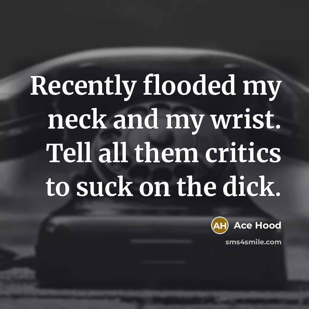“Recently flooded my neck and my wrist. Tell all them…” quote by Ace Hood