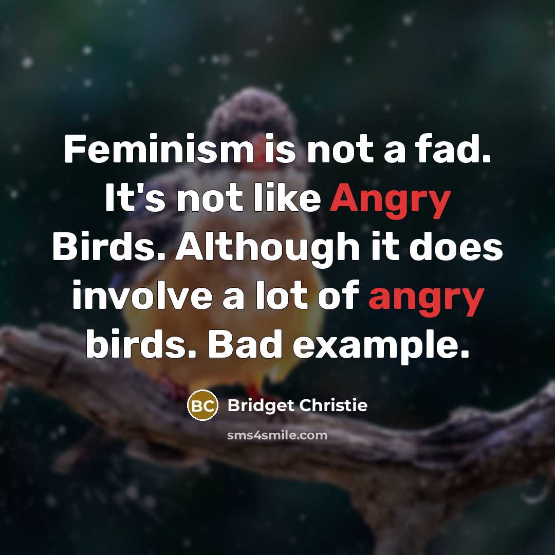 “Feminism is not a fad. It's not like Angry Birds.…” quote by Bridget Christie