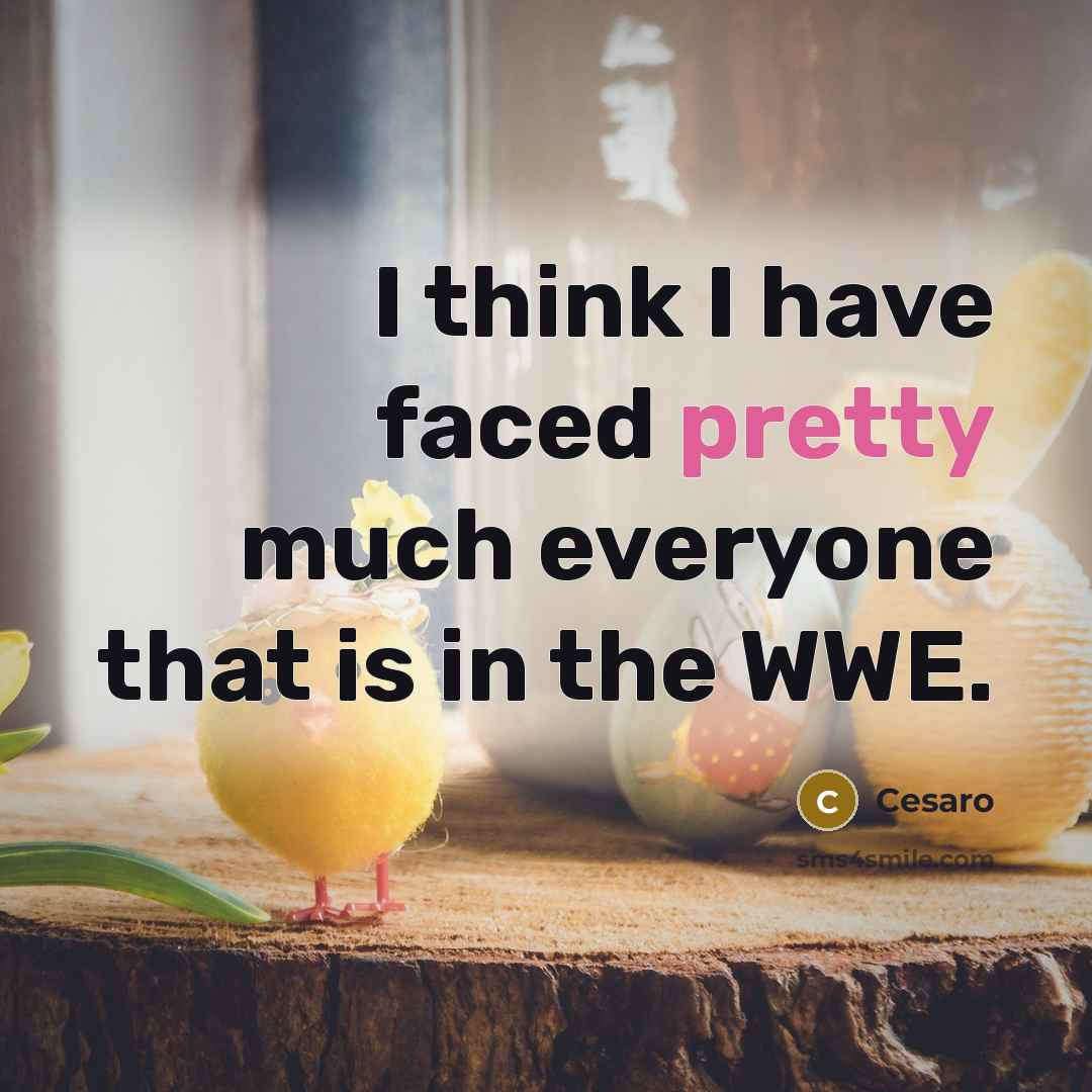 “I think I have faced pretty much everyone that is…” quote by Cesaro