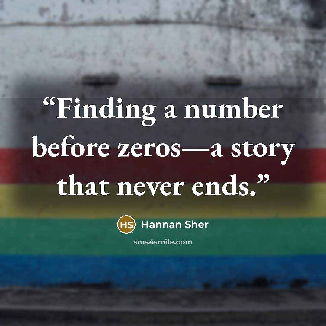 “Finding a number before zeros—a story that never ends.” quote by Hannan Sher