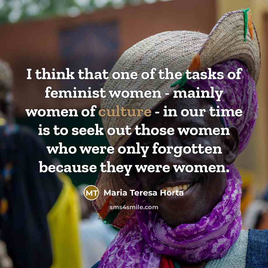 “I think that one of the tasks of feminist women…” quote by Maria Teresa Horta