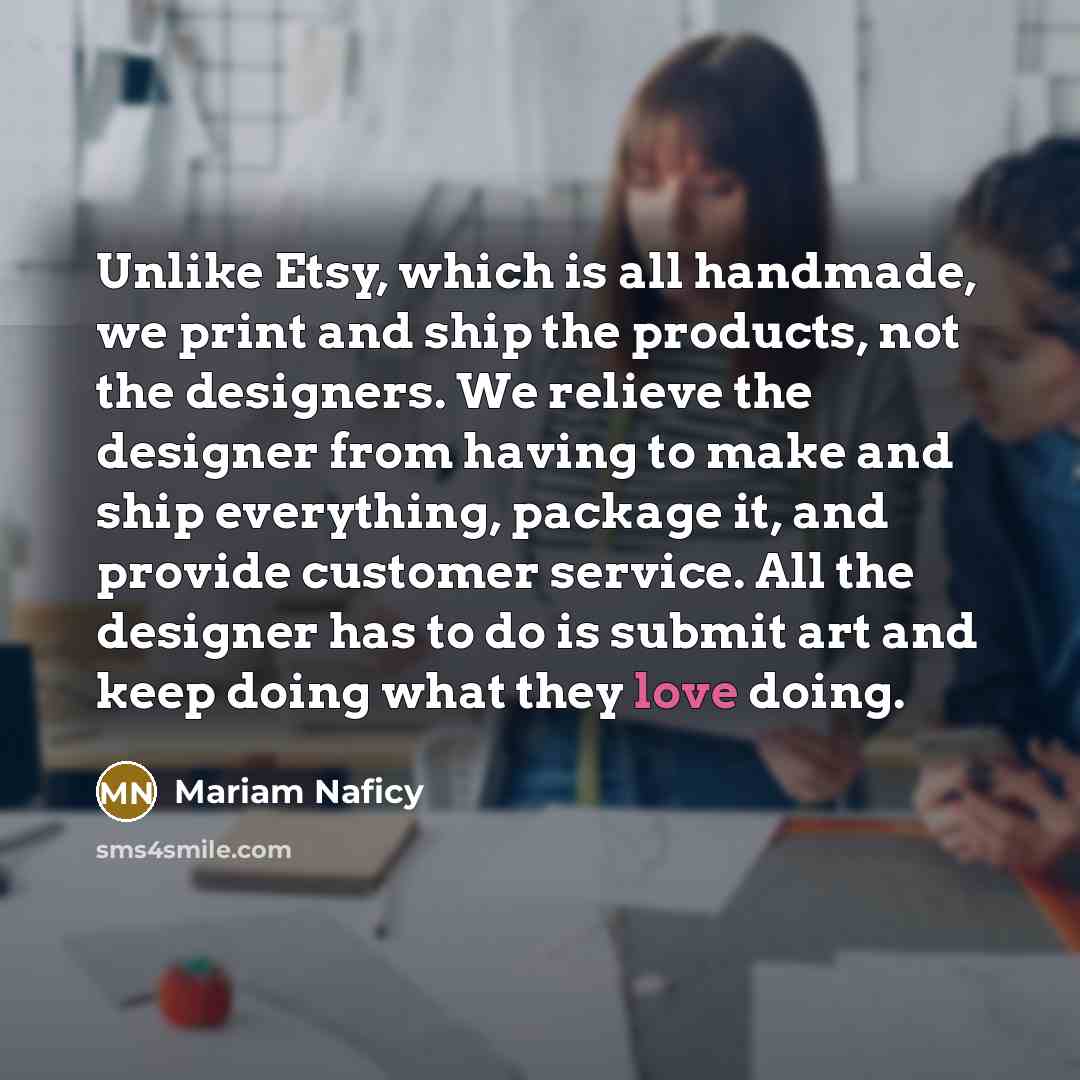 “Unlike Etsy, which is all handmade, we print and ship…” quote by Mariam Naficy