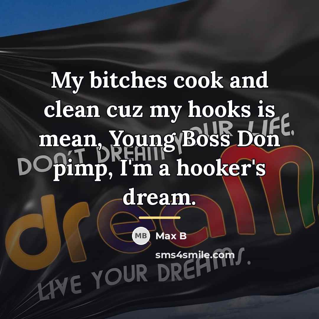 “My bitches cook and clean cuz my hooks is mean,…” quote by Max B