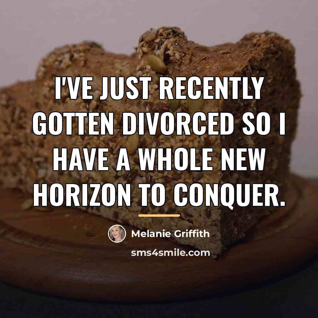 “I've just recently gotten divorced so I have a whole…” quote by Melanie Griffith