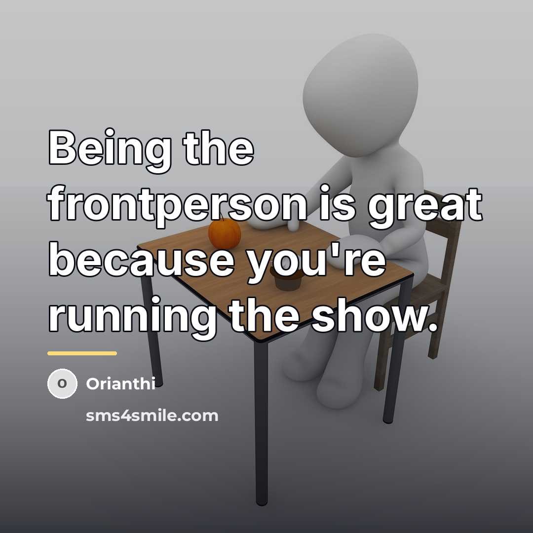 “Being the frontperson is great because you're running the show.…” quote by Orianthi