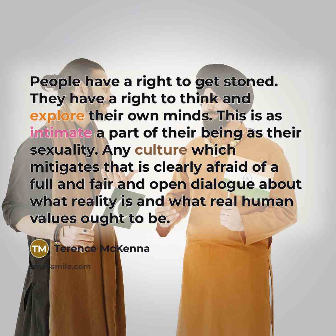 “People have a right to get stoned. They have a…” quote by Terence McKenna