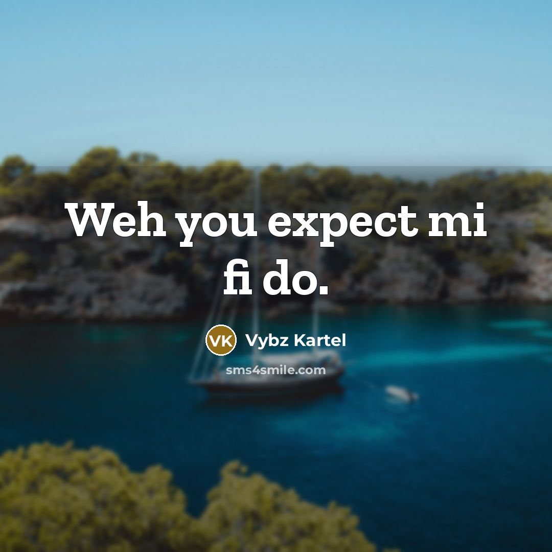 “Weh you expect mi fi do.” quote by Vybz Kartel