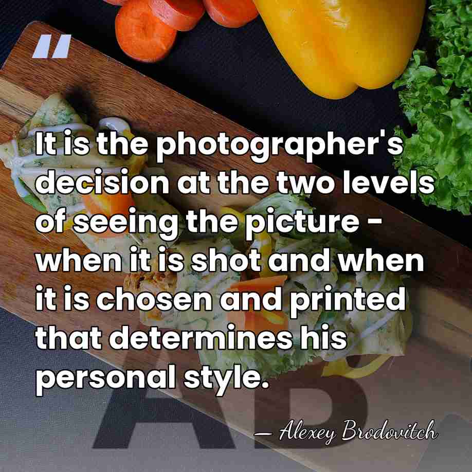 It is the photographer's decision at the two levels of seeing the&hellip; - Alexey Brodovitch