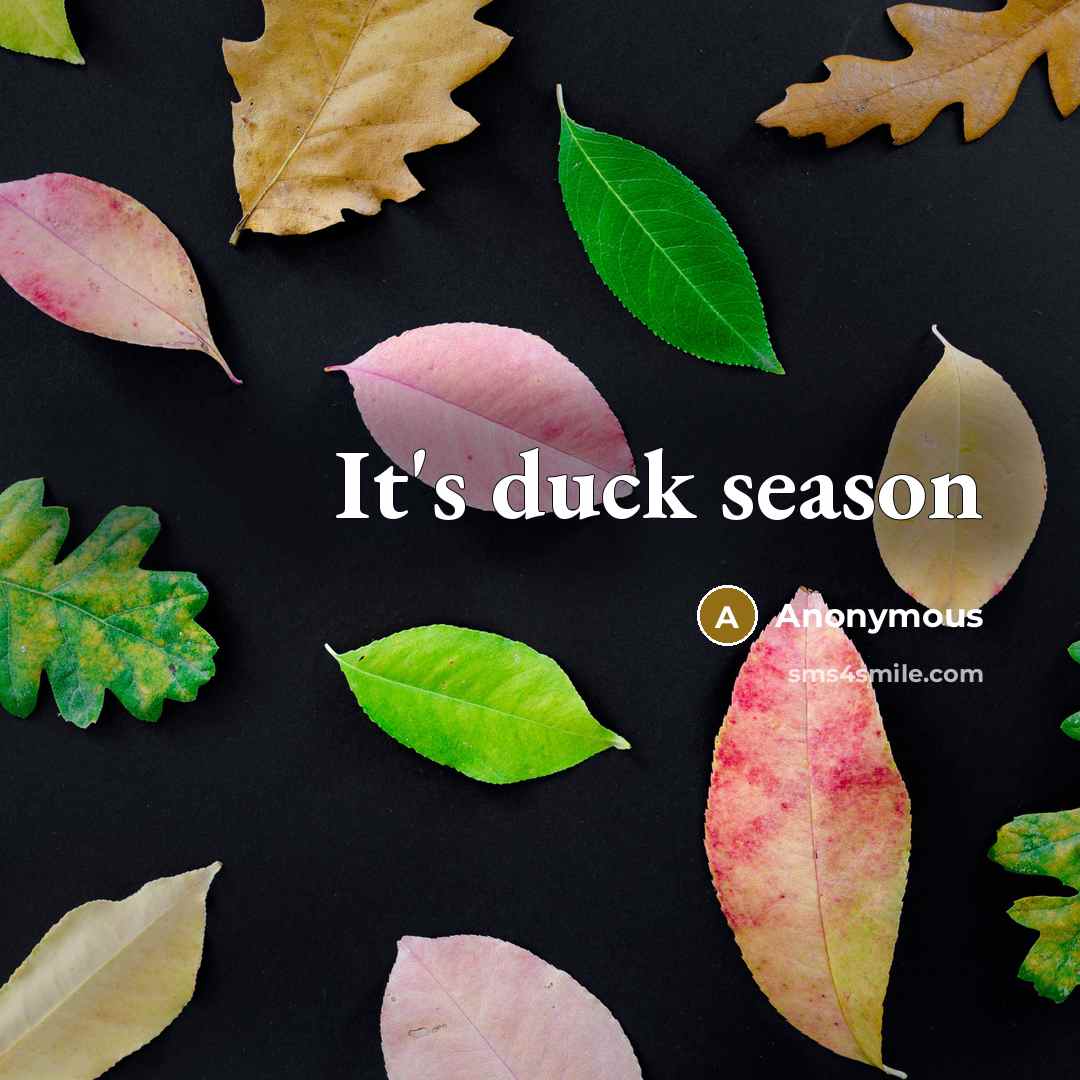 “It's duck season” quote by Anonymous