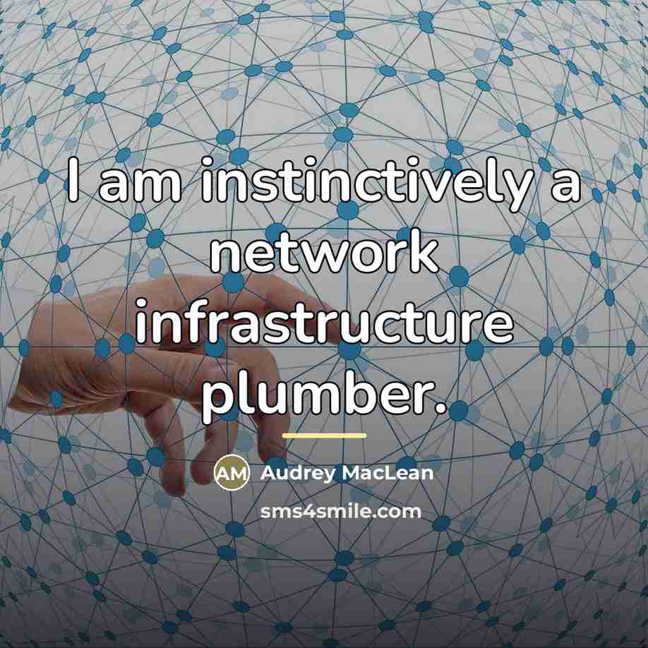 “I am instinctively a network infrastructure plumber.…” quote by Audrey MacLean