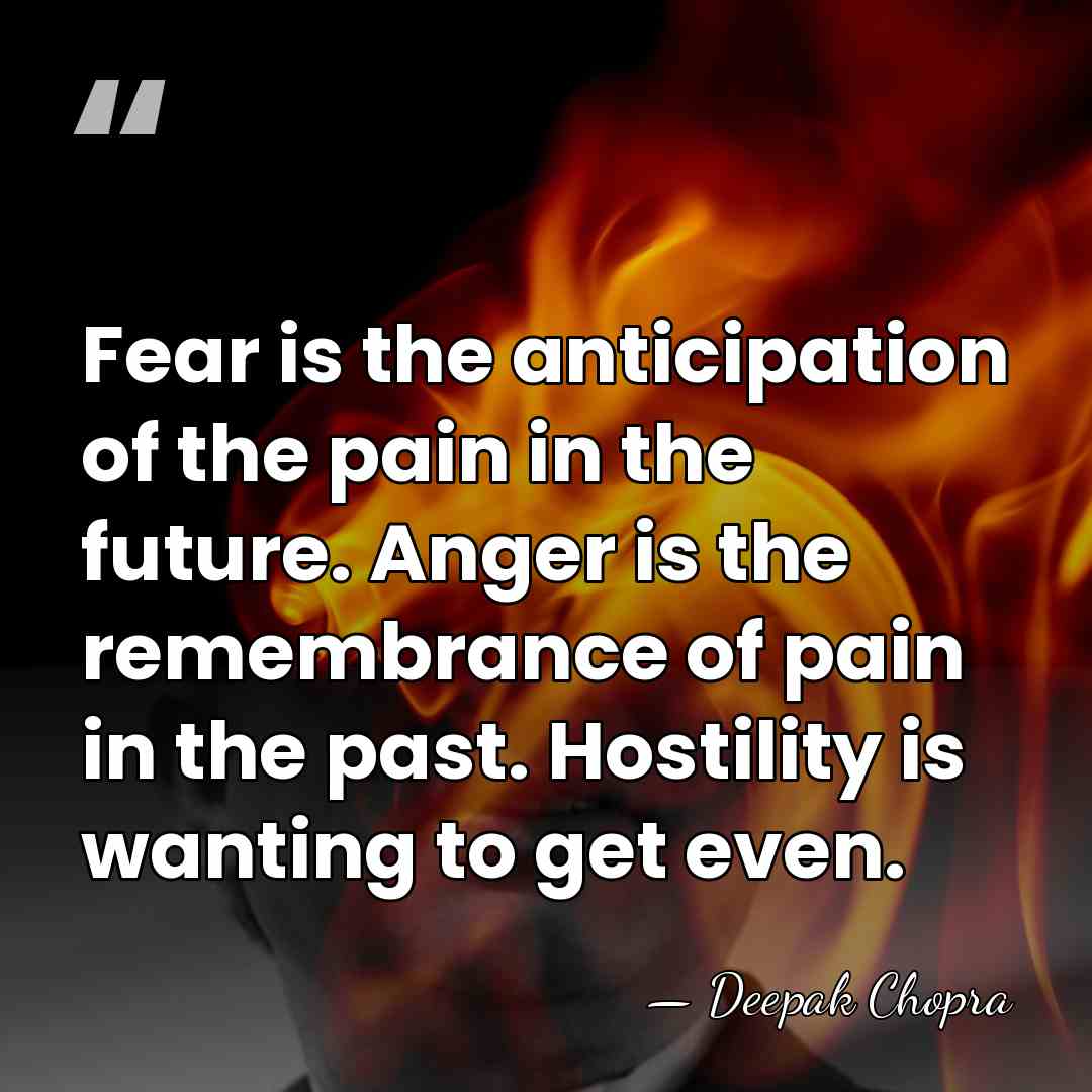 Fear is the anticipation of the pain in the future. Anger is&hellip; - Deepak Chopra