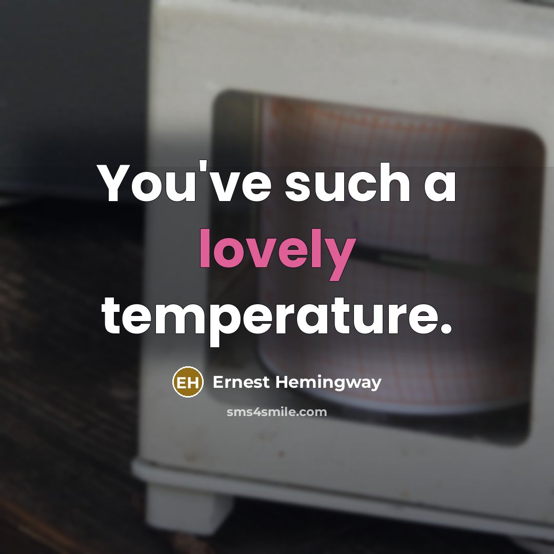 “You've such a lovely temperature.…” quote by Ernest Hemingway